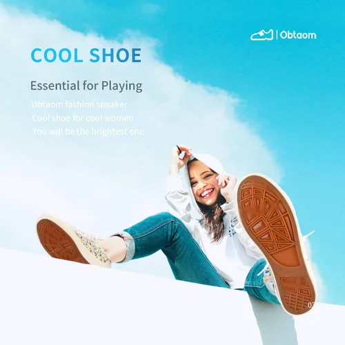 Vista 5 de Obtaom Play - Tenis de lona para mujer, color blanco deslavado y estampado de leopardo, sin cordones, a la moda