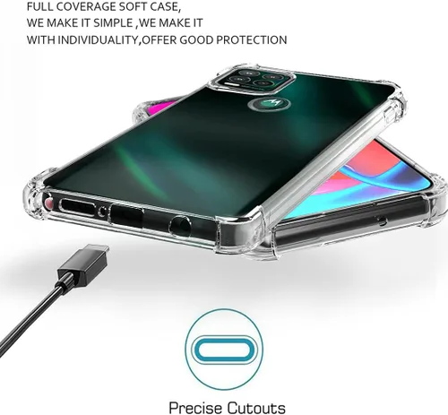 Vista 6 de Osophter Funda para Moto G Stylus 5G con 2 protectores de pantalla transparente y esquinas reforzadas, TPU para Motorola Moto G Stylus 5G
