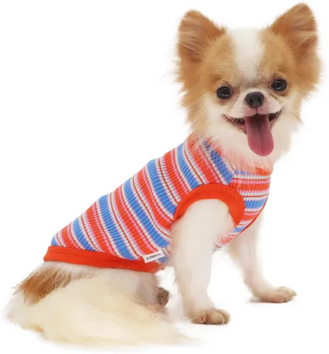Vista 9 de LOPHIPETS Camiseta Chaleco 100% Algodón Acanalado para Perros Pequeños Teacup Chihuahua Yorkie Ropa de Cachorro Camiseta sin Mangas-Rosa/XS