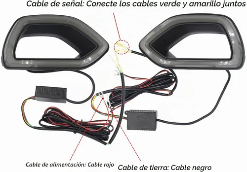 Vista 3 de Luces de parrilla de repuesto para la parrilla SRT Scat Pack LED de humo luces de nariz de cerdo para Dodge Charger 2015-2022