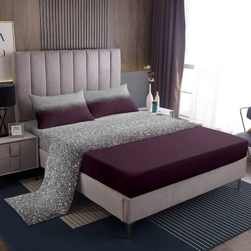 Vista 9 de Manfei Juego de sábanas con purpurina tamaño individual, juego de ropa de cama negro y gris para decoración de habitación de niños, niñas