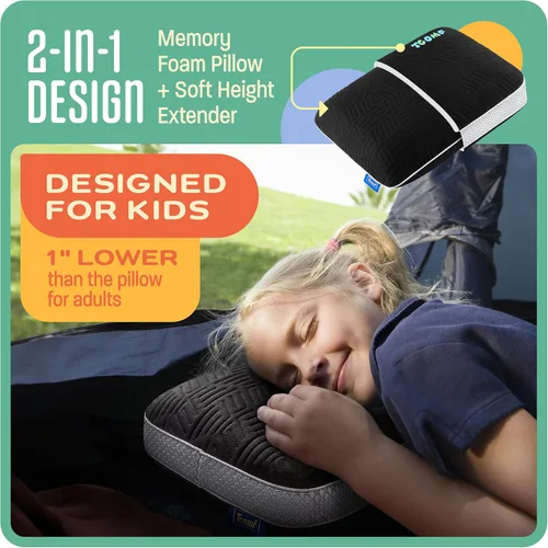 Vista 5 de Almohada de camping para niños, almohada de espuma de memoria de viaje, almohada pequeña, lavable a máquina