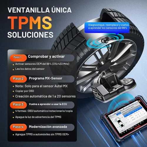 Vista 5 de Autel Escáner TPMS MaxiCOM MK900-TS, herramienta bidireccional 2026 actualizada de MaxiCheck MX808S-TS, MK808S-TS, MS906TS con servicio 40+, más