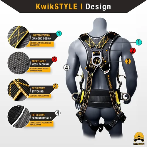 Vista 2 de KwikSafety - TYPHOON Safety Harness [3 D-RINGS + BACK SUPPORT] Safety Harness Fall Protection Kit, 2025 ANSI Compliant