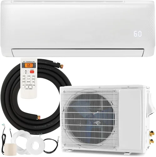 Vista 10 de RELAX4LIFE Mini sistema de aire acondicionado dividido/calefacción, 9000 BTU sin conductos Mini Split Aire acondicionado con bomba de calor, control