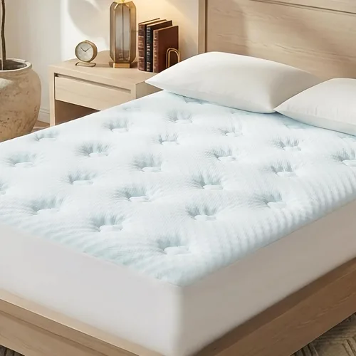 Vista 20 de Hansleep - Cubrecolchón de espuma viscoelástica tamaño individual Viscose Derived from Bamboo, Twin Size Mattress Pad Cover for Back Pain Relief