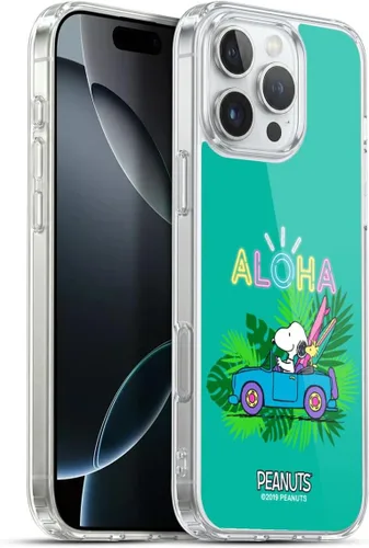 Vista 144 de Head Case Designs Funda de gel suave con licencia oficial de Peanuts Tropical Surf Snoopy Aloha Disco compatible con Apple iPhone 13 Mini Surf