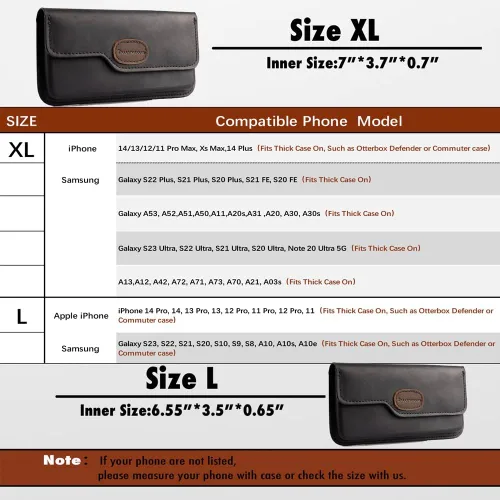 Vista 2 de Tallywave Funda de cuero para iPhone 14, 14 Pro, bolsa horizontal para teléfono celular con clip para cinturón para Galaxy S23 S22, soporte