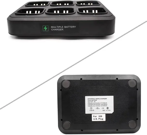 Vista 7 de Six-Way Charger Multi Unit Charger for Motorola Radio HT750 HT1250 PR860 EX500 MTX950 HT1250 PRO7150 JMNN4023 JMNN4024 WPLN4107 Walkie Talkie and