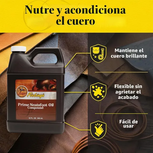 Vista 4 de Fiebing's Acondicionador de cuero compuesto de aceite Prime Neatsfoot Tamaño: 32 oz.