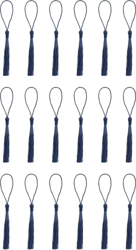 Vista 7 de SOWAKA 30 piezas de mini borlas suaves con lazo para manualidades, proyectos de manualidades, aretes, fabricación de joyas, recuerdo, graduación