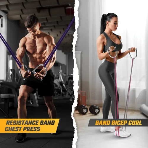 Vista 6 de Yes4All 360 Rotation Metal Resistance Bands, Pull Up Handle with Extra-Gripped Knurled Surface, Heavy Duty Industrial Grade Steel Stretch Attachment