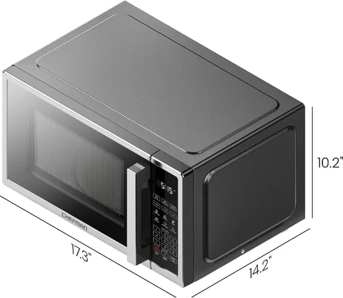 Vista 6 de Horno microondas de sobremesa Chefman 0.7 pies cúbicos de acero inoxidable digital de 700 vatios con 6 menús automáticos, 10 niveles de potencia