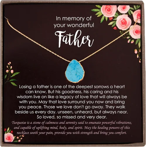 Vista 14 de Regalos conmemorativos por la pérdida del padre, collar de perlas blancas de plata de ley 925 con mensaje significativo