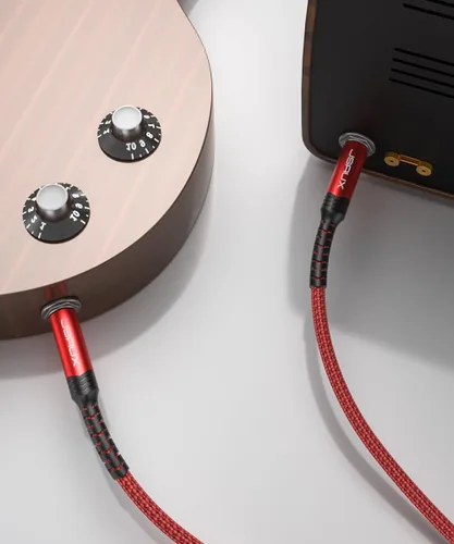 Vista 6 de JSAUX Cable de guitarra de 10 pies para guitarra eléctrica/mandolina/bajo rojo Recto-Rojo