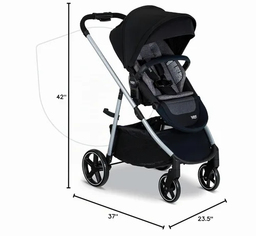Vista 9 de Britax Cochecito modular Grove™, cochecito ligero con inserto CozyFit™ y barra de parachoques, 6 formas de pasear, SafeWash, Pindot Onyx