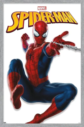 Vista 14 de Trends International Marvel Comics - Póster de pared de la serie Spider-Man, 22.4 pulgadas de largo x 14.7 pulgadas, versión enmarcada de madera