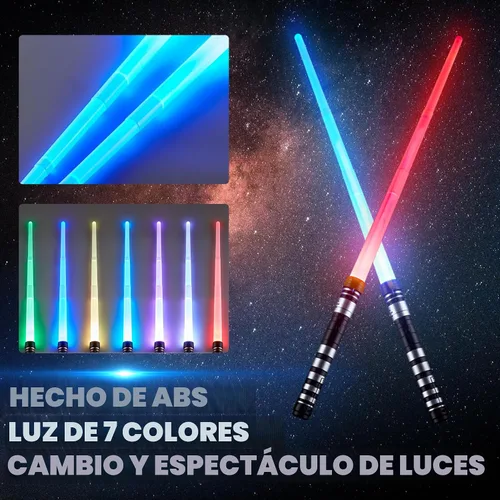 Vista 2 de SANCO Sables de Luz para Niños - Paquete de 4, Espadas de Poder Retráctiles de 7 Colores con Sonido FX (Sensible al Movimiento), Juguetes Luminosos