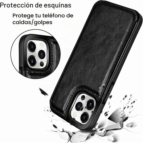 Vista 7 de HianDier Funda tipo cartera compatible con iPhone 13 Pro MAX 5G de 6.7 pulgadas, funda protectora delgada con ranuras para tarjeta de crédito, tapa
