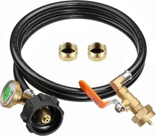 Vista 10 de Adaptador de repuesto de propano DPB de 3 pies con manguera de goma para 1 Negro