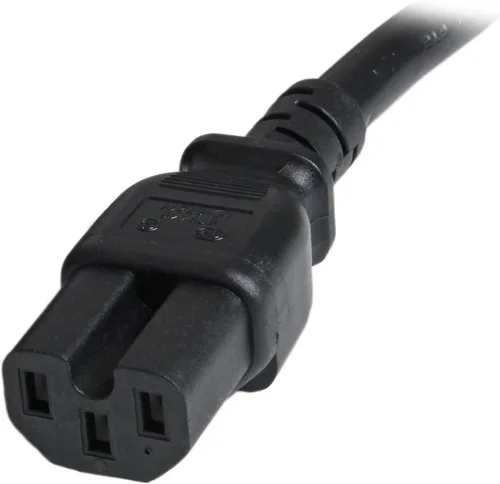 Vista 4 de StarTech - Cable de extensión resistente de 3 pies, 15 A, 250 V, 14 AWG, negro (PXTC14C153) IEC 320 C14 to IEC 320 C15, UL Listed, Heavy Gauge