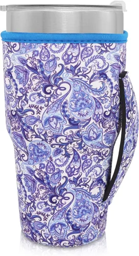 Vista 68 de Fundas Aislantes de Neopreno Portavasos con Asa para Vasos Tumbler de 20oz, Funda Reutilizable para Café Helado Para Tazas de Café de 30oz - 32oz