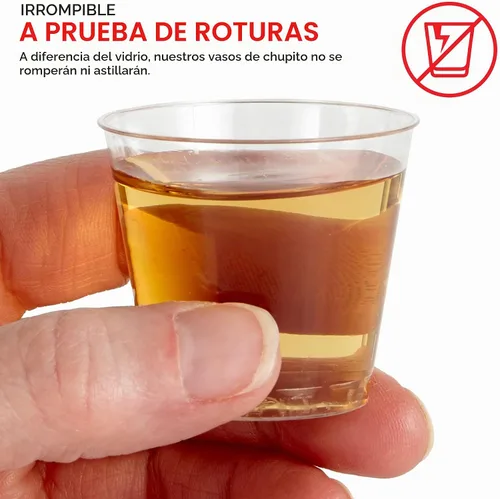 Vista 4 de Stock Your Home Paquete de 100 vasos de chupito de plástico (1 onza), vasos desechables transparentes para chupitos de gelatina, degustación