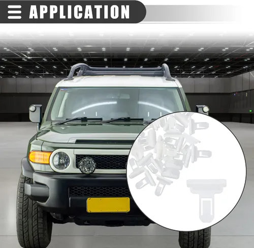 Vista 2 de Motoforti Clips de retención para automóvil, remache de sujeción para guardabarros, para Toyota FJ Cruiser 2007-2014, nailon, 75392-35220, blanco
