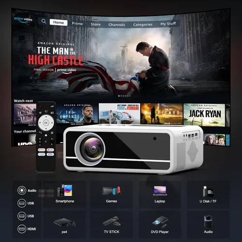 Vista 7 de 【Licencia oficial de Netflix】Proyector inteligente PANSEBA 4K con WiFi Bluetooth, corrección Keystone automática, enfoque rápido 2S, proyector