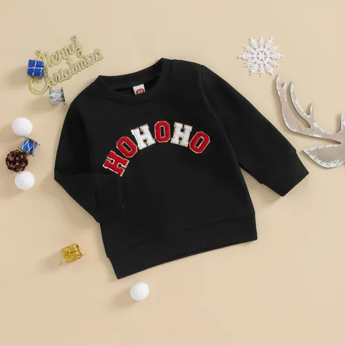 Vista 3 de Eadrioss Sudadera de cuello redondo para bebé, niña, niño, sudadera de Navidad, ropa de invierno