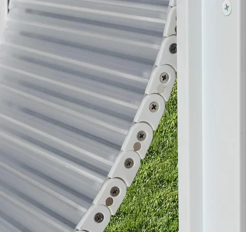 Vista 5 de Armor Flex - Puerta para mascotas con marco de aluminio resistente por High Tech Pet - Tecnología avanzada de solapa, protección resistente a