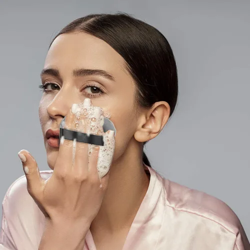 Vista 7 de OIIKI 4 esponjas de maquillaje, esponja de algodón en polvo, para herramientas de maquillaje, licuadora, en forma de amor con correa