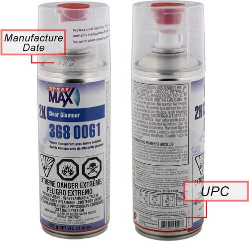 Vista 2 de Aerosol transparente de alto brillo USC Spray Max 2 K., Paquete de 1, Transparente