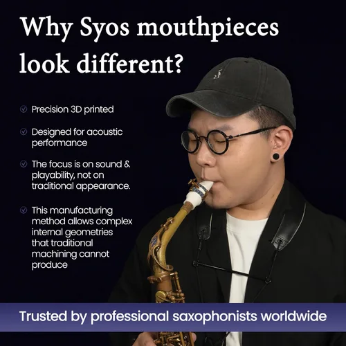 Vista 7 de Syos Boquilla para saxofón alto, Modelo Smoky, Mejora el sonido de tu saxofón alto con esta boquilla de saxofón alto fácil de tocar, oscura y cálida