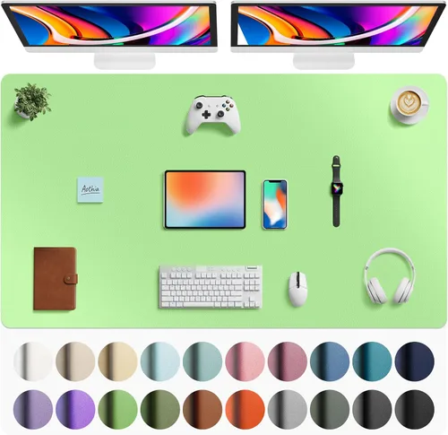 Vista 226 de Aothia - Protector de escritorio de cuero sintético grande, base antideslizante para mouse y superficie para escribir, impermeable, fácil de Agua