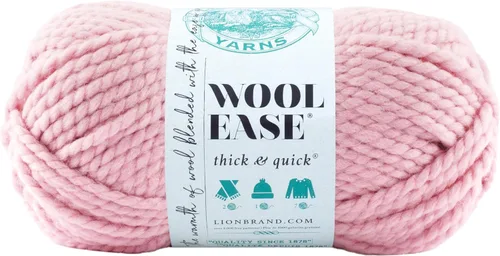 Vista 206 de Lion Brand Yarn - Ovillo de lana Wool-Ease Thick & Quick color fuerza aérea Super Bulky Wool Acrylic Blend Fiber for Soft Hats, Sweaters, Chunky