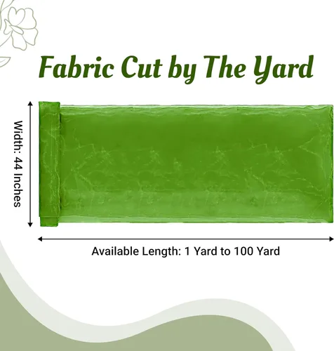 Vista 2 de VDS Tela de Organza Premium de 1 Yarda por Yarda de 45" de Ancho - Material de Tul Transparente, Ligero y Brillante para Manualidades DIY
