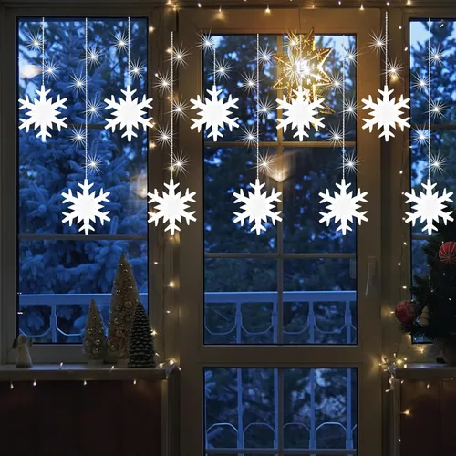 Vista 4 de LAMPHOME Luces de Navidad de carámbanos, 155 luces LED de 141 pulgadas conectables para el día de San Valentín, 10 gotas, 11 modos, cortina