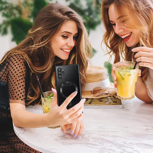 Vista 6 de AIGOMARA - Funda magnética para Samsung Galaxy Note 10 Plus de 6,8 pulgadas, color negro Wireless Charging Compatible, Flexible, Soft TPU