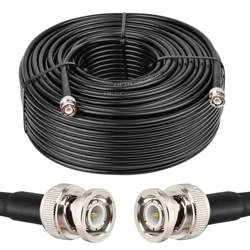 Vista 18 de MOOKEERF Cable BNC de 1 pie, paquete de 2 unidades de baja pérdida KMR240 BNC macho a macho cable coaxial de 50 ohmios para radioaficionado