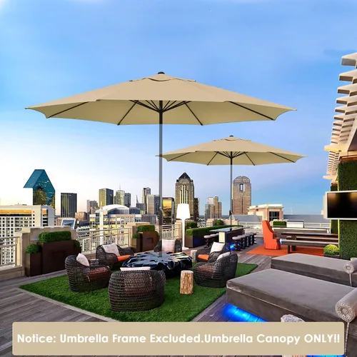 Vista 9 de Yescom Reemplazo de sombrilla de patio para exteriores, toldo para playa, patio trasero Café (Coffee4)