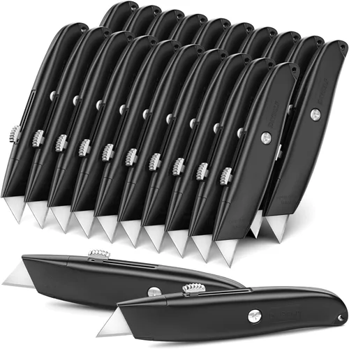 Vista 20 de DIYSELF Paquete de 2 cuchillos utilitarios, cortador retráctil, resistente (naranja)