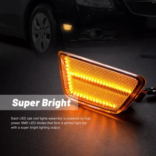 Vista 3 de Conjuntos de luces de posición lateral LED para Cruze 2011 2012 2013 2014 2015 2016 Chevy Cruze Diesel Eco L LS LT LTZ, luces de posición lateral