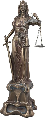 Vista 2 de Ebros Gift Estatua de la Señora de la Justicia de resina bronceada de 16 pulgadas de alto, figura de dique de La Justicia romana, escultura