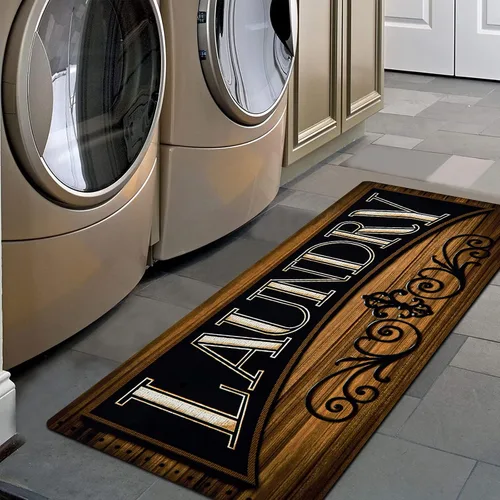 Vista 10 de Pauwer - Alfombra de cocina estilo granja, 20"X48", beige, antideslizante, lavable, hecha a máquina Goma, lavable, duradero, fácil de limpiar