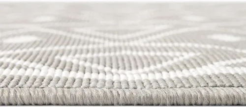 Vista 4 de Unique Loom Outdoor Trellis Collection - Alfombra de área Kafes (2 x 6 pies 1 pulgada, gris/marfil)