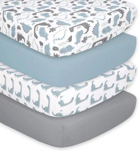 Vista 9 de The Peanutshell Sábanas de cuna, neutrales, juego de sábanas ajustables para cama de bebé, colchón de cuna de tamaño estándar, 52 x 28 pulgadas