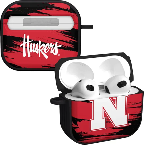 Vista 4 de Nebraska Huskers HDX - Funda compatible con Apple AirPods Gen 1 y 2 (rayas de pintura)