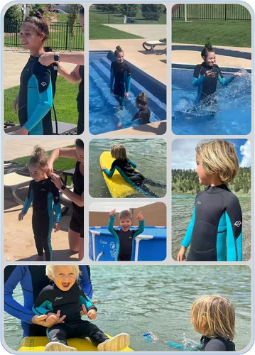 Vista 6 de Hevto Kids Wetsuit 3/2mm Neoprene Slim Fit for Boys Girls