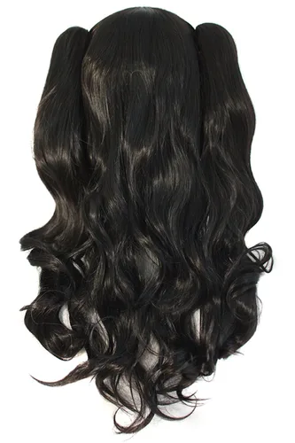 Vista 60 de Peluca MapofBeauty Lolita para disfraz, cabello largo, rizado, con coleta, Blanco